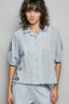 Embroidered Floral Button Down Shirt - SKY MULTI