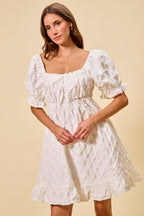 Textured Ruched Bust Mini Dress -
