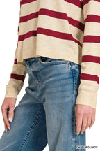 Lightweight Striped Wool Blend Sweater -