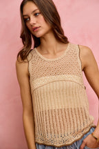 Crochet Lace Lightweight Sweater Vest -