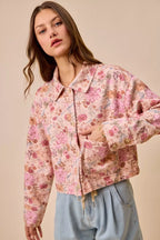 Floral Cotton Twill Barn Jacket -