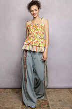 Floral Smocked Ruffle Tie Cami -