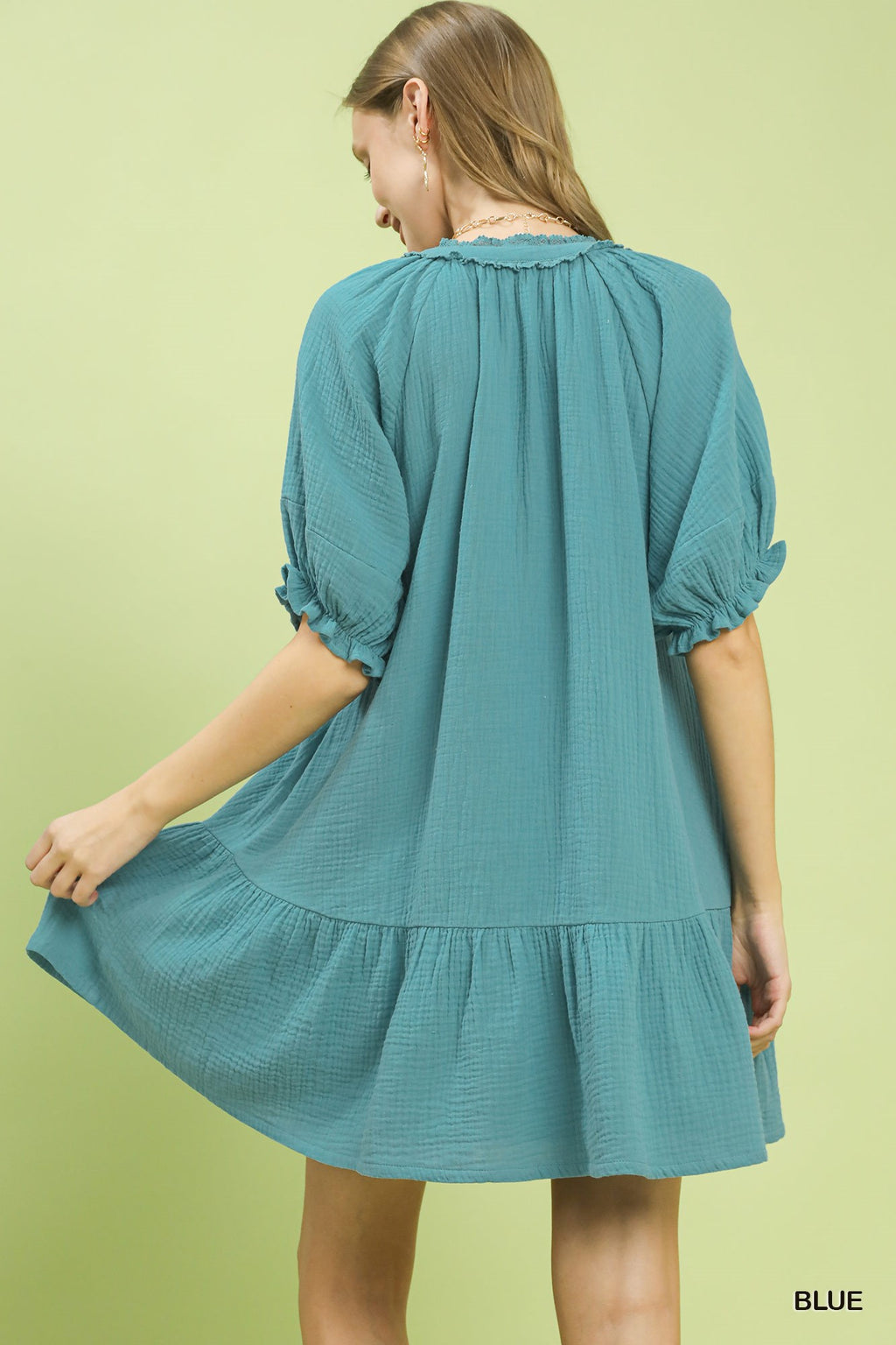 Cotton Gauze Mini Dress -