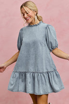 Tiered Denim Mini Dress -