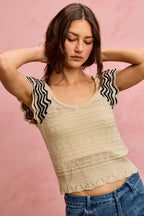 Flutter Sleeve Knit Top -