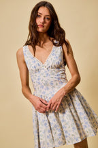 Floral Fit Flare Mini Dress -