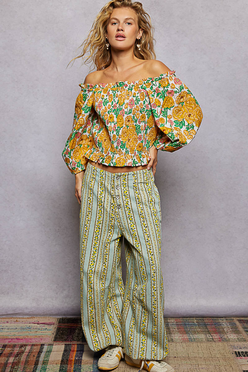 Floral Smocked Off Shoulder Blouse Secondary image