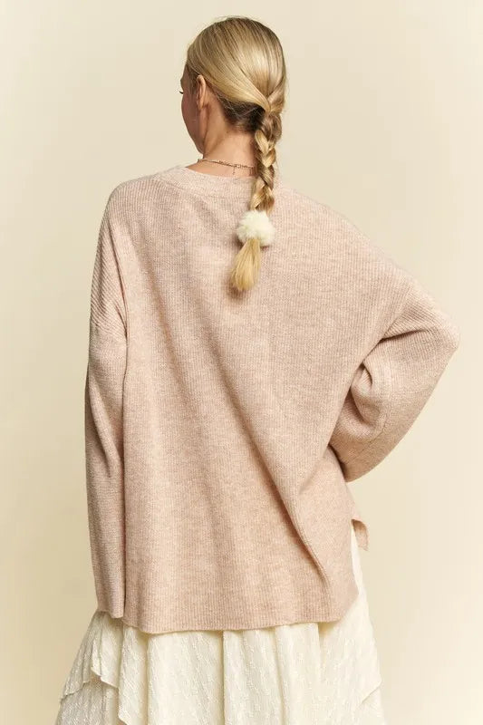 High Low Drop Shoulder Sweater -