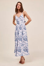 Floral Tie Back Midi Dress -