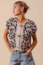 Leopard Metal Button Sweater Vest - LEOPARD