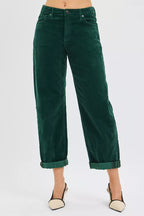 High Rise Barrel Corduroy Pants -
