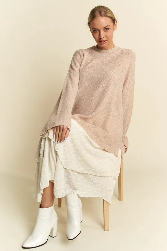 High Low Drop Shoulder Sweater Secondary image