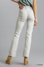 Natural Panel Straight Cut Denim Jeans -