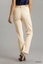 Natural Panel Straight Cut Denim Jeans -