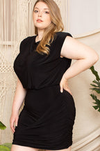 Ruched Draped Detail Mini Dress -