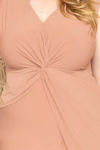 Draped Twist Front Mini Dress -