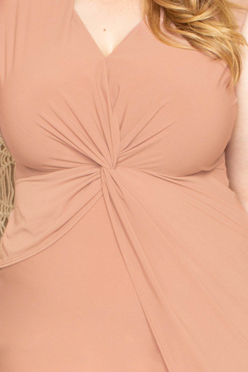 Draped Twist Front Mini Dress -