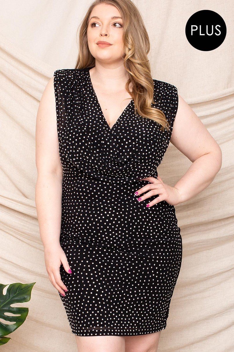 Rhinestone Studded Mesh Mini Dress Secondary image
