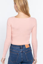 Knotted Front Crop Sweater -