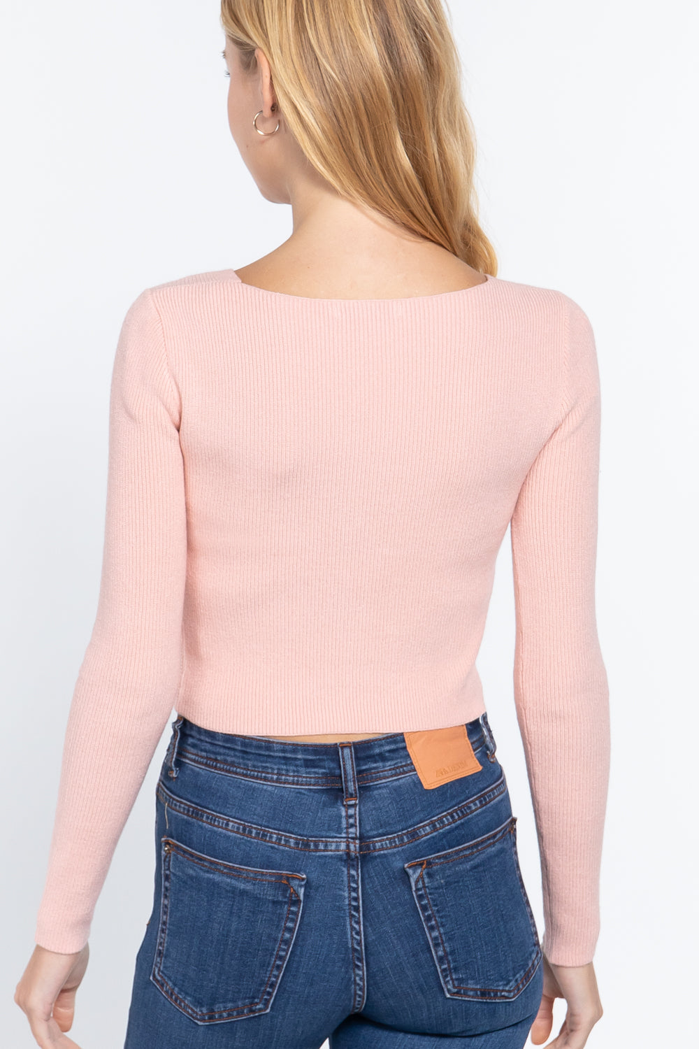 Knotted Front Crop Sweater -