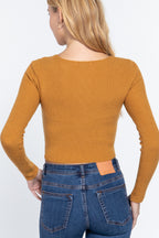 Knotted Front Crop Sweater -