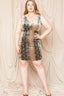 Mocha Snake Print Velvet Mini Dress - 3XL