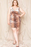 Blush Snake Print Velvet Mini Dress - 3XL
