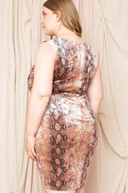 Blush Snake Print Velvet Mini Dress -