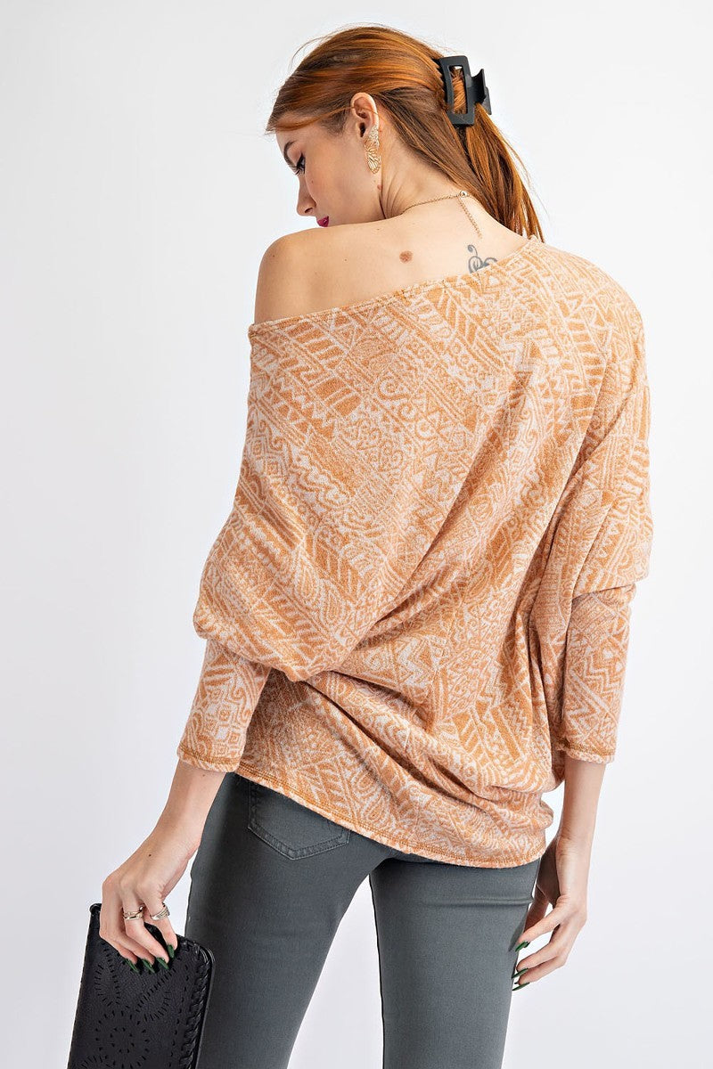 Tribal Print Dolman Pullover -