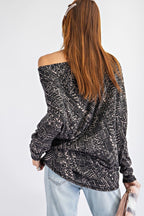 Tribal Print Dolman Pullover -