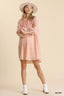 Jacquard Tie Neck Smocked Dress - M