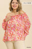 Metallic Floral Off Shoulder Blouse - XL