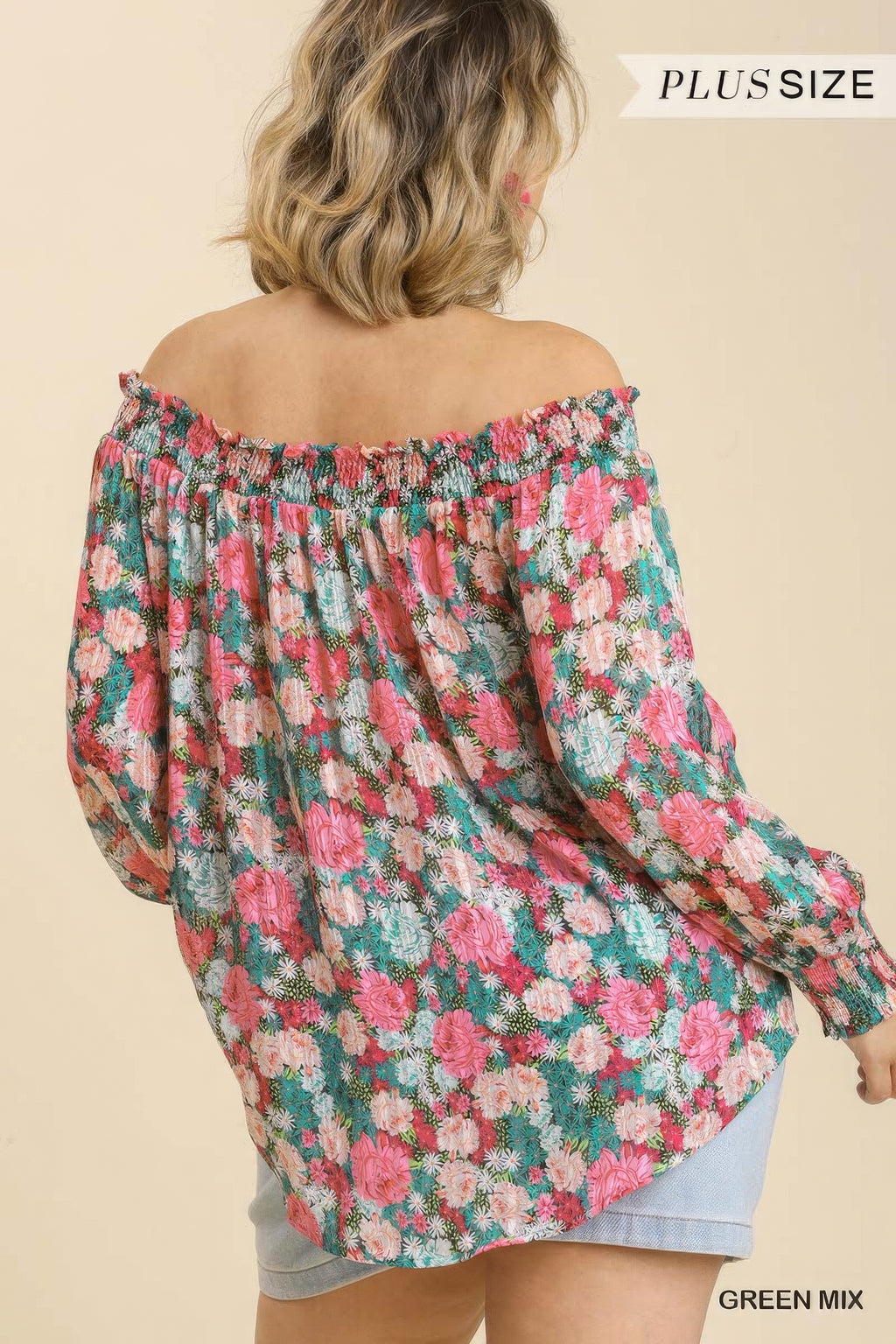 Floral Metallic Off Shoulder Blouse -