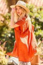 Collared Oversized Button Down Shirt -