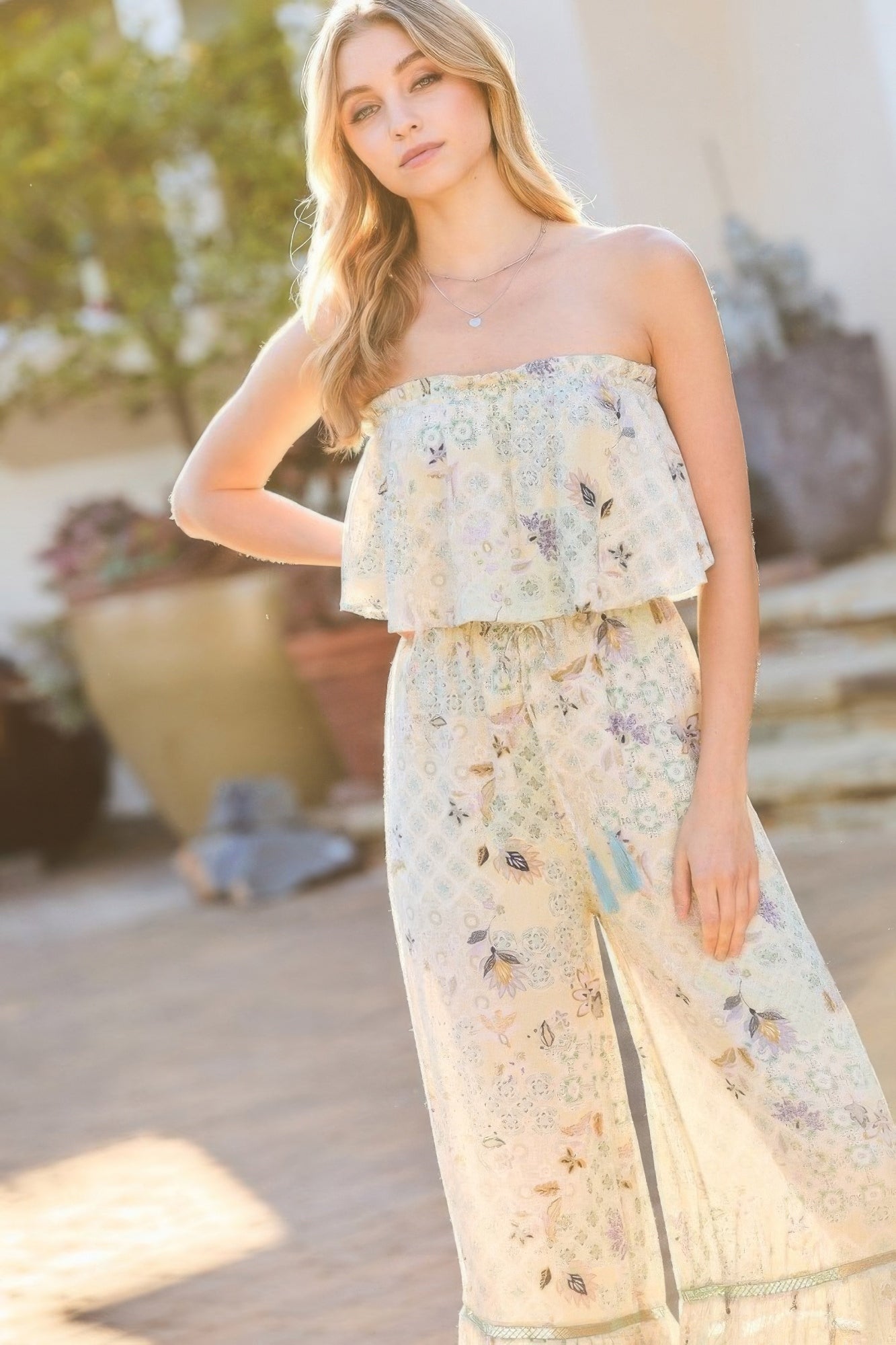 Tiered Ruffle Lace Jumpsuit -