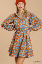 Floral Crochet Trim Shirt Dress -