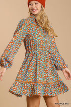 Floral Crochet Trim Shirt Dress -