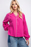 Embroidered Linen Gauze Blouse - L