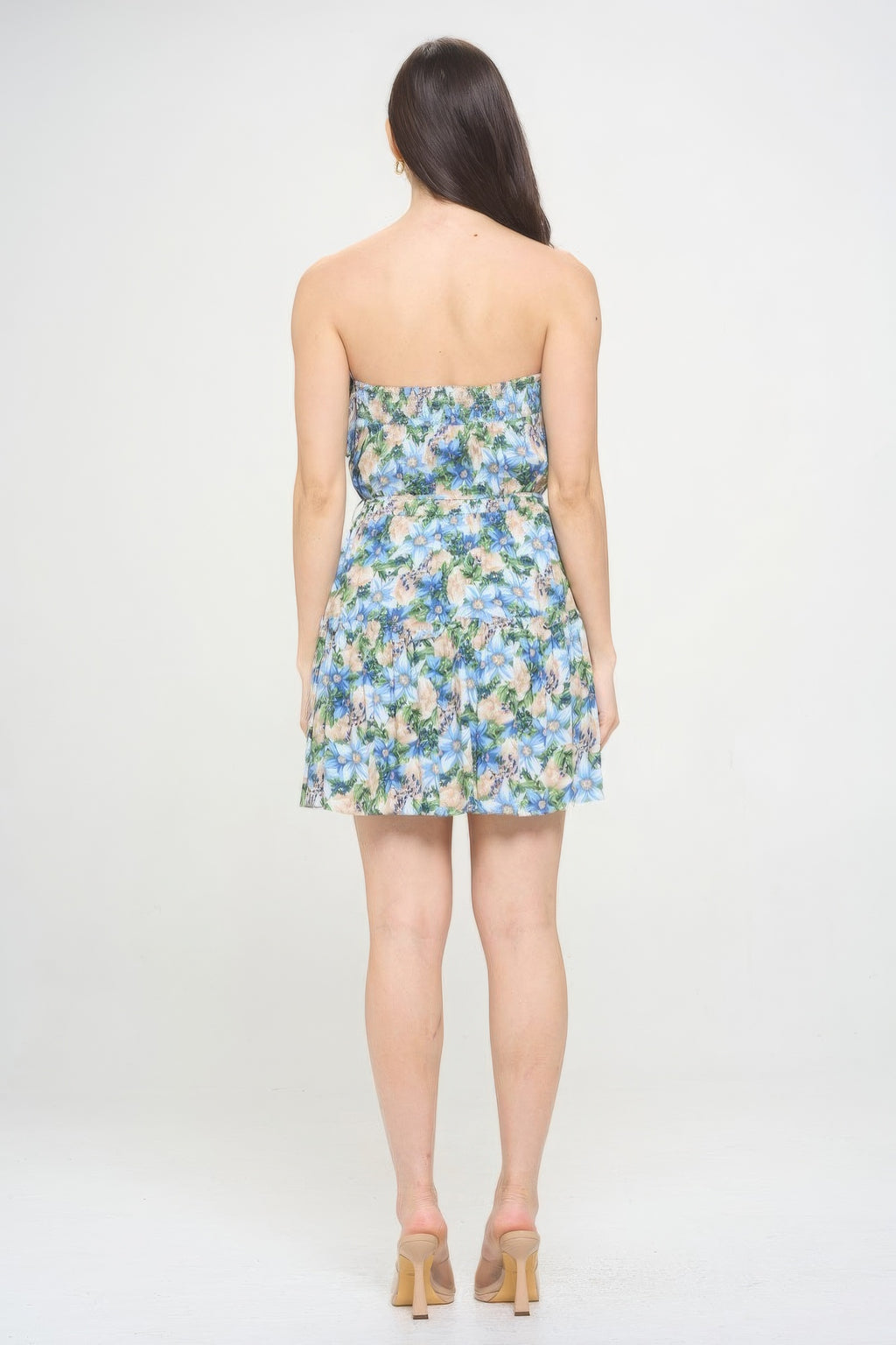 Floral Ruffle Tube Mini Dress -