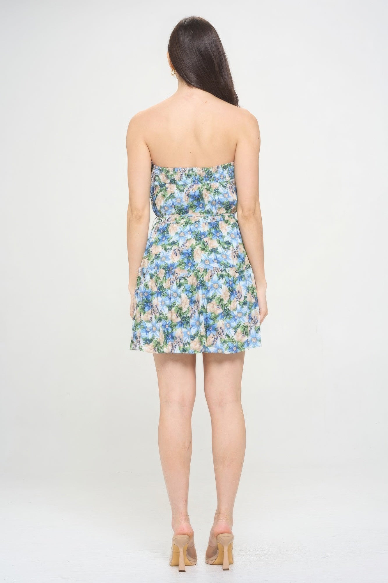 Floral Ruffle Tube Mini Dress -