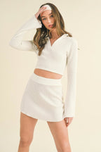 Waffle Knit Bell Sleeve Co-Ord Set -