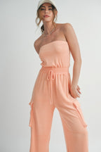 Strapless Wide Leg Jumpsuit -