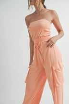 Strapless Wide Leg Jumpsuit -