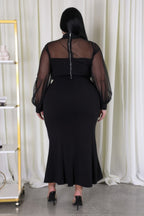 Sheer Sleeve Two Piece Set -