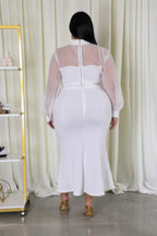 Sheer Sleeve Two Piece Set -