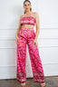 Printed Bra Top Pants Set - L