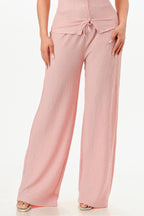 Textured Button Polo Pants Set -