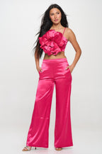 3D Flower Co Ord Set - Magenta