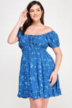 Ruffle Hem Front Tie Mini Dress -