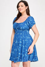 Ruffle Hem Front Tie Mini Dress -